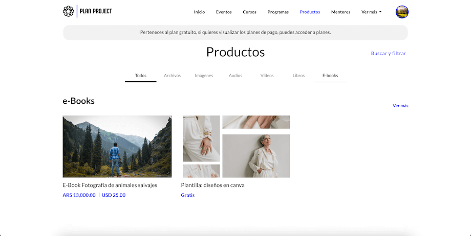 listado productos